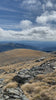 Mountain view on windy day with friend