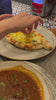 Delicious bread, cheese and broth